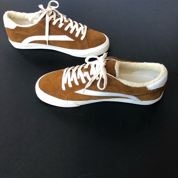 NWOB Madewell Sidewalk Leather, Suede & Sherpa Fleece Sneakers W 11 M 9.5 - Picture 6 of 12